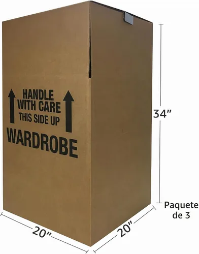 Vista 2 de UBOXES Space Savers - Cajas de mudanza para armario con colgador, 20 x 20 x 34 pulgadas (paquete de 3)