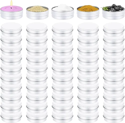 Vista 12 de Paquete de 50 recipientes de bálsamo labial blancos de 2 onzas a granel, latas recargables de 2.0 fl oz para ungüentos, recipientes de lata