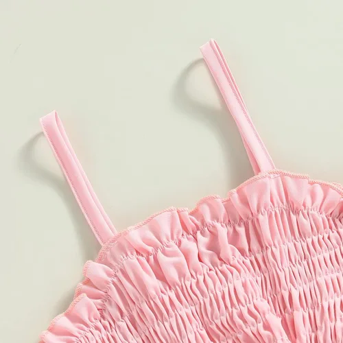 Vista 3 de Vestido sin mangas para bebé niña, vestido de tul esponjoso, falda tutú en capas, vestido de verano para niños
