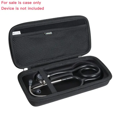 Vista 2 de Adada Estuche rígido de viaje para estetoscopio de monitoreo 3M Littmann Classic III (negro)