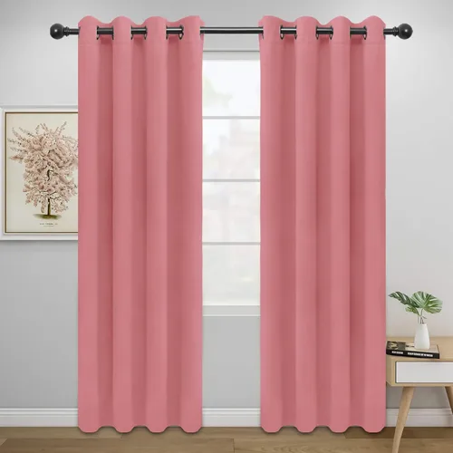 Vista 218 de Easy-Going - Cortinas opacas para dormitorio, aislamiento térmico sólido con ojales, cortinas de ventana para reducción de ruido, cortinas