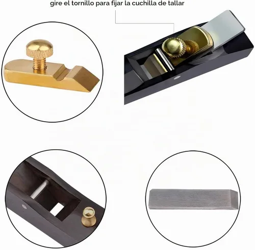 Vista 3 de Mini cepilladora de madera, plano de mano de bloque, avión de madera, herramienta de mano de madera, perfecta para carpintería, recorte, alisado