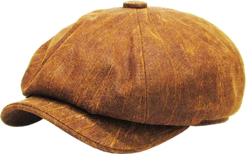 Vista 15 de KBETHOS Gorras clásicas de periódicos de la colección Ivy de Ascot de cuero fabricadas en Estados Unidos