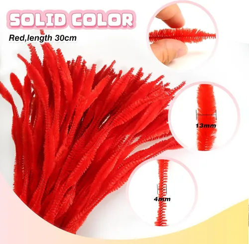 Vista 2 de TOAOB - 120 piezas de limpiadores de tuberías rojos con baches y tallos