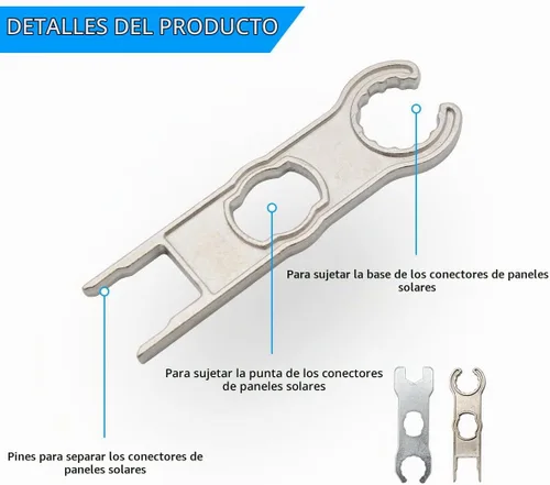 Vista 4 de ELFCULB 1 par de llaves de metal solar, herramientas de conector de panel
