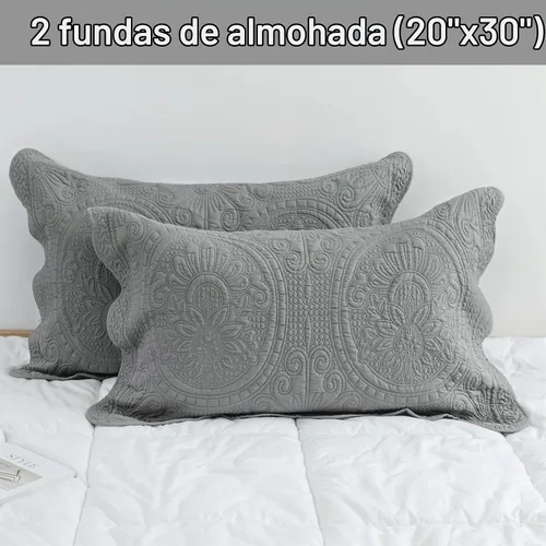 Vista 6 de BOSOWOS Fundas de almohada tamaño Queen de 20 x 30 pulgadas, juego de 2, ultrasuaves y transpirables, fundas de almohada acolchadas para dormir Gris