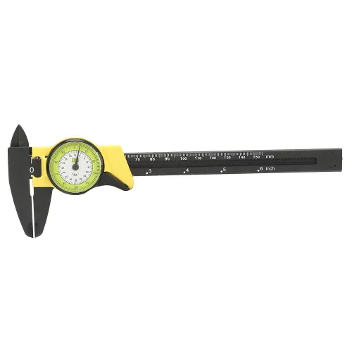 Vista 2 de Vernier de esfera de plástico de 0.000-5.906 in, herramienta de medición de calibrador, regla de calibrador de esfera de plástico, herramienta