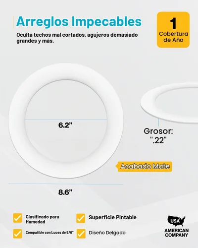 Vista 2 de Sunco - Juego de 12 anillos de goof de luz empotrables de 6 pulgadas, color Blanco