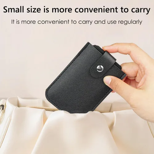 Vista 4 de Adorila Paquete de 2 carteras minimalistas delgadas, soporte de cuero extraíble para tarjetas de crédito, cartera pequeña oculta para hombres