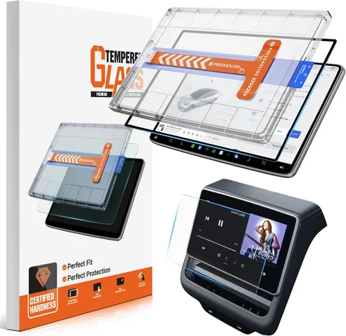 Vista 18 de Protector de pantalla brillante para Tesla Cybertruck – [más claro y suave] Accesorios de camioneta Cybertruck 2024 2025 – Vidrio templado 9H+