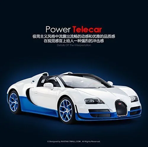 Vista 2 de Radio Control remoto 1/14 Bugatti Veyron 16.4 Grand Sport Vitesse con licencia RC Model Car (blanco/azul)