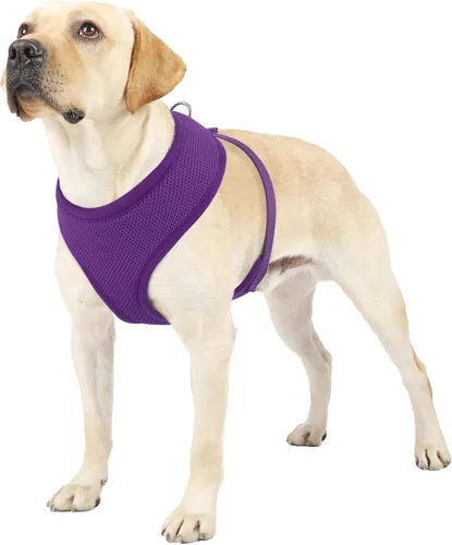 Vista 23 de MoNiBloom Arnés para perro de tamaño pequeño, chaleco acolchado suave para cachorros para caminar, correr, entrenar - negro, XS