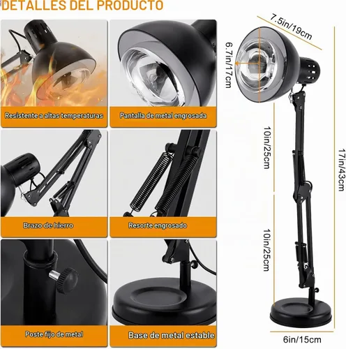 Vista 4 de Lámpara de calor de alimentos con bombilla de 250 w para alimentos hogar cocina calefacción lámpara calentador
