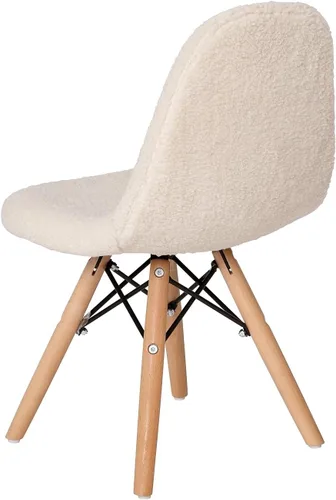 Vista 5 de Flash Furniture Zula - Silla moderna acolchada de piel de oveja sintética para niños, tapizado acolchado de piel de oveja sintética color blanco