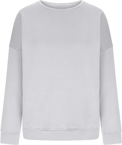 Vista 5 de Ceboyel Sudadera de gran tamaño para mujer, color sólido, cuello redondo, suéteres de manga larga, ropa de moda de otoño