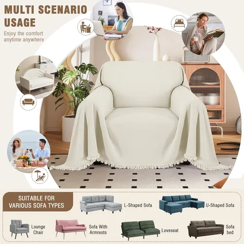 Vista 6 de TAOCOCO Funda para Sillón y Sofá Gruesa y Duradera, Manta para Sofá de Reclinar, Funda Lavable para Silla y Sofá, Amigable para Mascotas, Protector