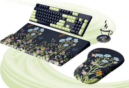 Vista 16 de Ospelelf Conjunto de Reposamuñecas Ergonómico de Alfombrilla para Ratón y Soporte para Teclado, Comodidad con Espuma Viscoelástica, Alivio del Dolor