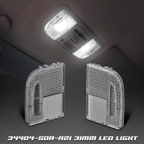 Vista 3 de HERCOO Kit de Lente de Cubierta de Luz de Cúpula y Mapa del Techo Lámpara de Cúpula Interior Superior Interruptor Bombilla LED Compatible con Honda