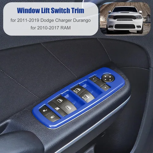 Vista 2 de Voodonala Interruptor de elevación de ventana, botón de control de elevalunas eléctrico, embellecedor para Dodge Charger Durango 2011-2025, para RAM