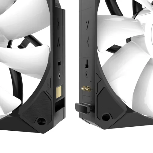 Vista 5 de ALSEYE Infinity i12 PC Case Fan, estructura de conexión a presión ARGB y PWM 4.724 in PC Case Cooling Fan - Negro