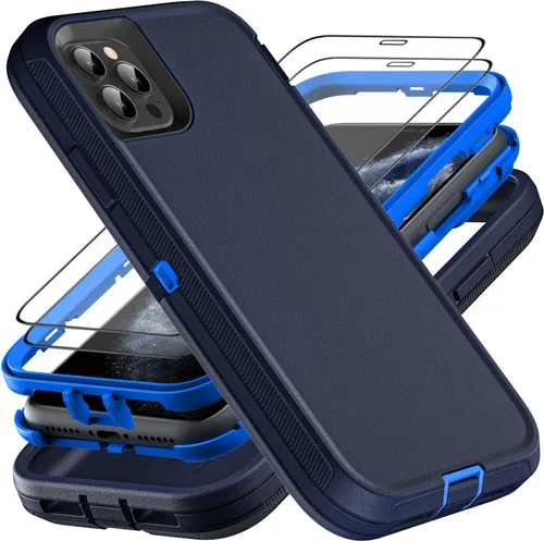 Vista 11 de YKHJKLEC para iPhone 11 Pro Max, funda de grado militar 3 en 1 resistente a prueba de golpes/caídas/polvo con 2 piezas de protector de pantalla