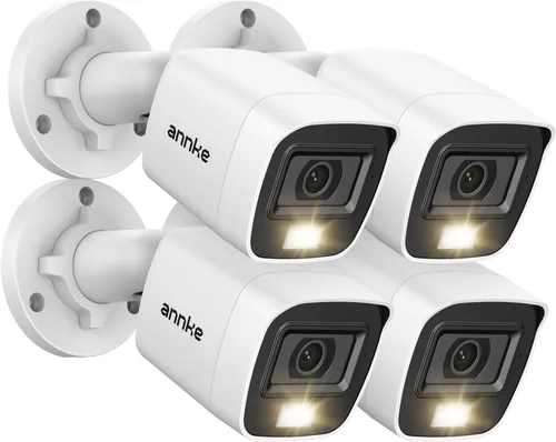 Vista 10 de ANNKE Paquete de 4 cámaras de seguridad HD TVI 1080P para interiores y exteriores, 1920TVL, IP66 impermeable, visión nocturna/diurna, cámara