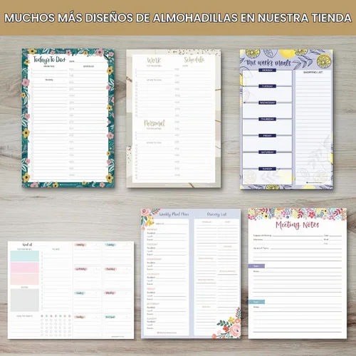 Vista 7 de bloom daily planners - Bloc de notas semanal para planificar las comidas con imanes para el refrigerador, incluye una «Lista de compras