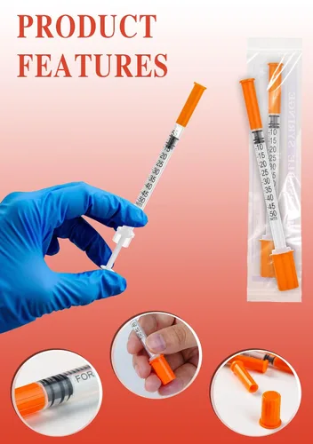 Vista 19 de Jeringas de 0.0 fl oz 29G 1/2" 0.512 in U-100 Jeringa de laboratorio desechable con tapa, paquete de 20 Calibre 29 de 1/2 pulgada, diseño a prueba