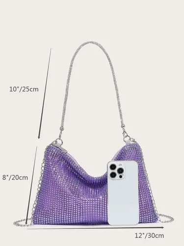 Vista 6 de Verdusa Bolso de noche con diamantes de imitación brillantes para mujer