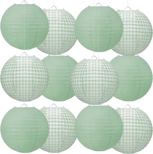Vista 13 de Honoson 12 linternas de papel de composición para el regreso a clases, decoraciones de fiesta colgantes redondas de 10 pulgadas para aula, oficina