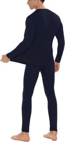 Vista 4 de Daupanzees Conjunto de ropa interior térmica ultra suave para hombre, elástico, ligero, con forro polar largo