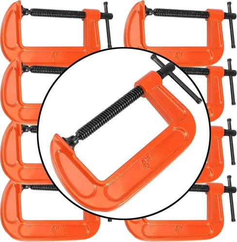 Vista 7 de 16 abrazaderas mini C de 2 pulgadas, abrazadera G de hierro maleable para carpintería, soldadura y construcción, apertura de mandíbula de 2
