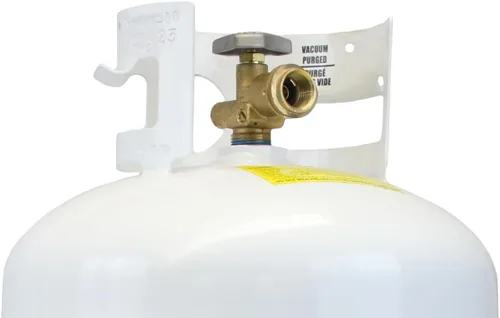 Vista 6 de Flame King YSN401b - Cilindro de tanque de propano de acero de 40 libras con válvula OPD, color blanco