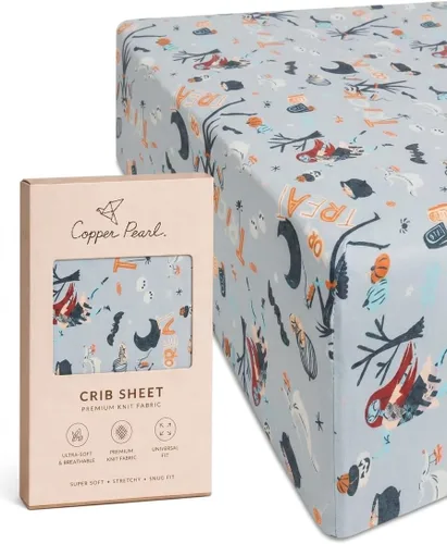 Vista 69 de Copper Pearl: Sábanas de punto prémium para cuna de bebé para niños y niñas, transpirables y suaves, sábanas ajustables para colchones estándar