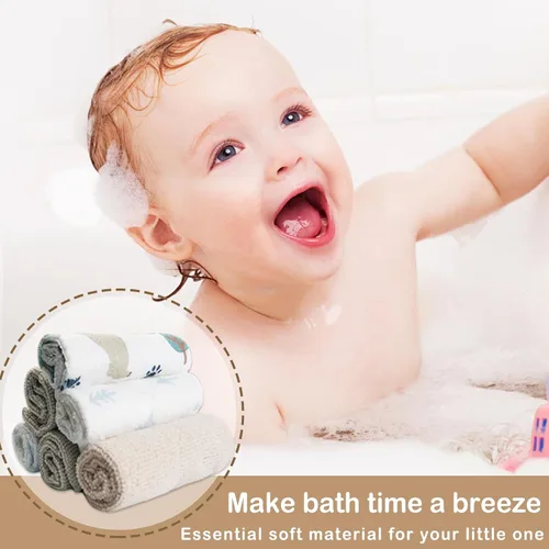 Vista 7 de softan Toallitas para bebé, paquete de 24 toallitas de baño para bebé extrasuaves y ultra absorbentes, toallitas faciales para bebé unisex