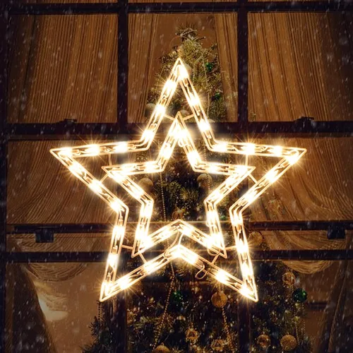 Vista 3 de Luces de silueta de ventana de Navidad de 14 pulgadas, escultura de Navidad de 50 litros, incluye: estrella x1