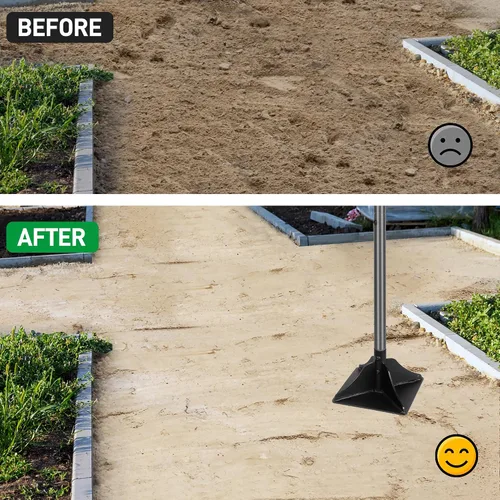 Vista 6 de Walensee Mango de acero con mango de 48 pulgadas de goma de jardín de 8"x8" para ahorrar mano de obra, herramienta ideal de acero total, de alta