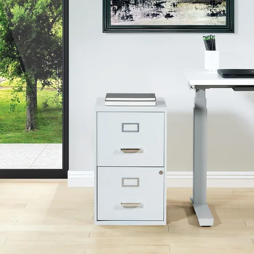 Vista 10 de OSP Home Furnishings Archivador metálico con 2 cajones, color gris