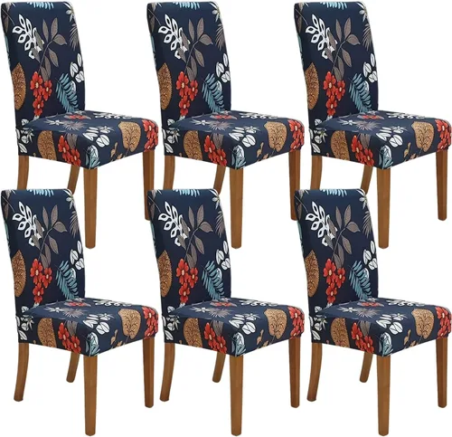 Vista 49 de SPRINGRICO Juego de 4 fundas para sillas de comedor, fundas elásticas para sillas de comedor, de elastano lavables, fundas para sillas Parsons