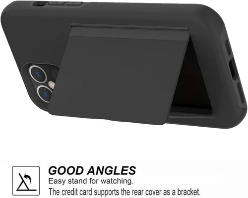 Vista 3 de Asuwish Funda de teléfono para iPhone 12 Pro Max de 6.7 pulgadas con protector de pantalla de vidrio templado y ranura para tarjeta celular, soporte