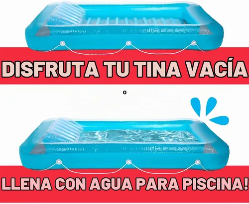 Vista 6 de Flotador inflable azul para tumbona de bronceado – Piscina personal con almohada – 13 años +