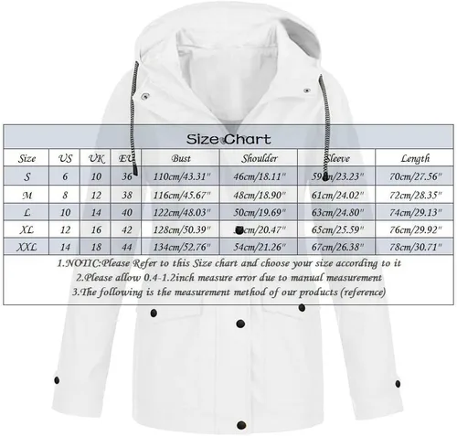 Vista 4 de SNKSDGM Abrigos para mujer impermeable con capucha rompevientos para exteriores gabardina ligera Blanco