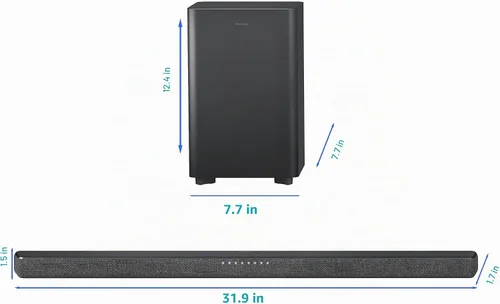 Vista 4 de Philips TAB6200 Barra de sonido de 2.1 canales con subwoofer inalámbrico - Bluetooth, HDMI eARC, Dolby Atmos, DTS Virtual:X, 240W Max Power, Negro