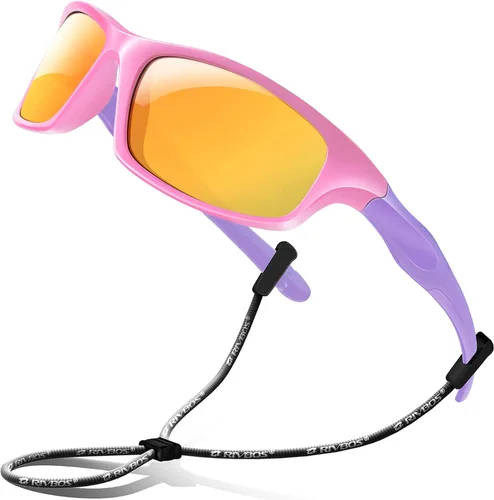 Vista 15 de Rivbos RBK037 - Lentes de sol polarizados con correa, para niños y niñas, 3 - 10 años