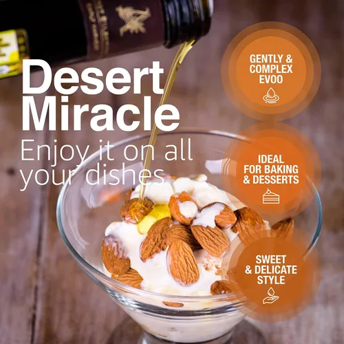 Vista 5 de DESERTMIRACLE Aceite de oliva marroquí rico en polifenoles prensado en frío, aceite de oliva orgánico extra virgen con altos polifenoles, primer
