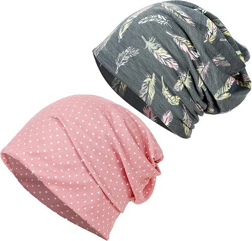 Vista 24 de JarseHera Gorro holgado de mujer con encaje de algodón, gorros para quimioterapia, gorros para el cáncer, turbante