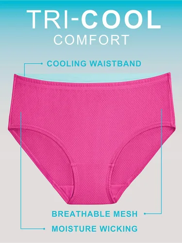 Vista 4 de Fruit of the Loom Women's Breathable Underwear, Moisture Wicking Keeps You Cool & Comfortable, Available in Plus