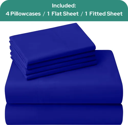 Vista 23 de HOMEIDEAS Sábanas de cama tamaño completo – Juego de 6 piezas (azul aguamarina) – Sábanas de ropa de cama de microfibra cepillada extra suave