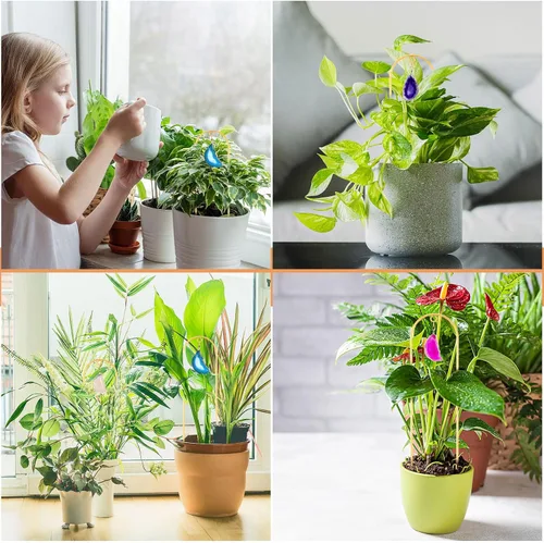 Vista 6 de Zopeal Paquete de 4 enrejados pequeños de metal para plantas de interior de 17 pulgadas, mini enrejado dorado para jardín, estaca de soporte