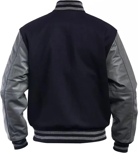 Vista 3 de LP-FACON Chaqueta unisex para mujer y hombre, de lana estilo bombardero de béisbol universitario + chaqueta de piel sintética